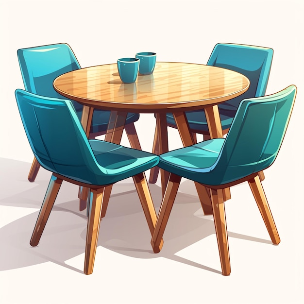 Elegant glass dining table with chairs