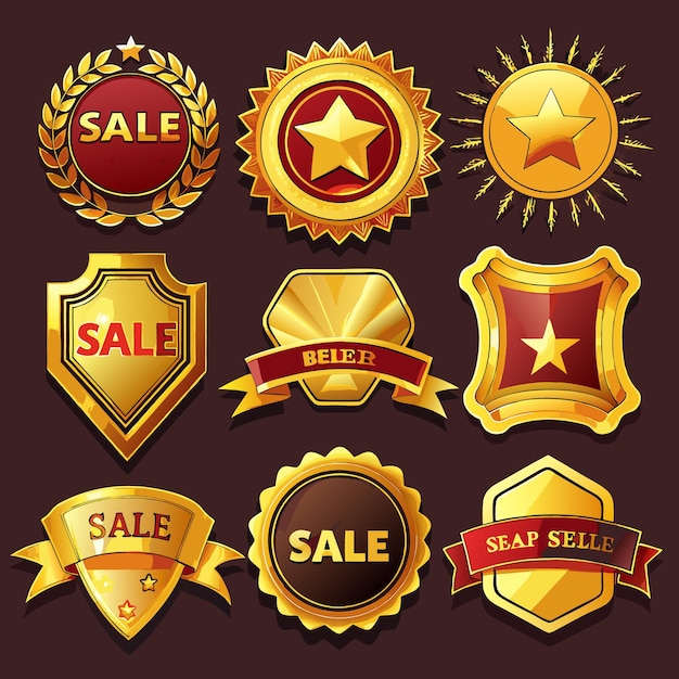 Elegant Gold Badges and Emblems Premium Vector Collection