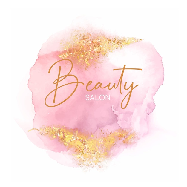 Elegant gold and pink logo design