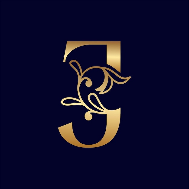 elegant gold royal beauty logo letter J