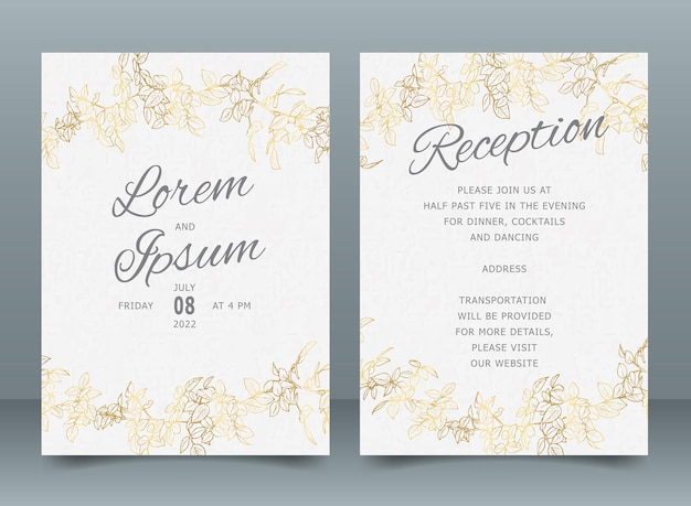 Elegant Gold Wedding Invitation