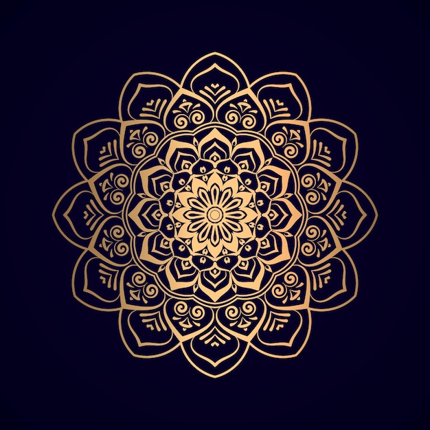 Elegant golden beautiful mandala ornaments Template