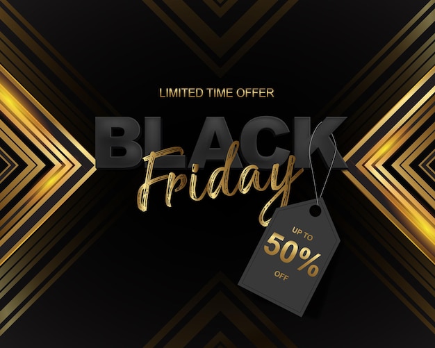 elegant golden black background for Black Friday event