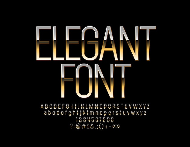  Elegant Golden Font Elite Alphabet Letters and Numbers