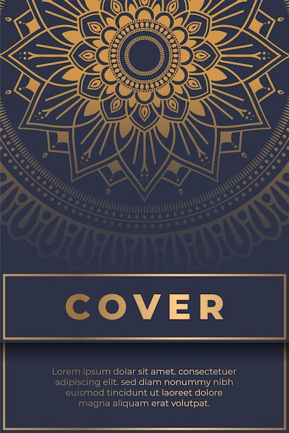 Elegant and golden mandala background cover design template