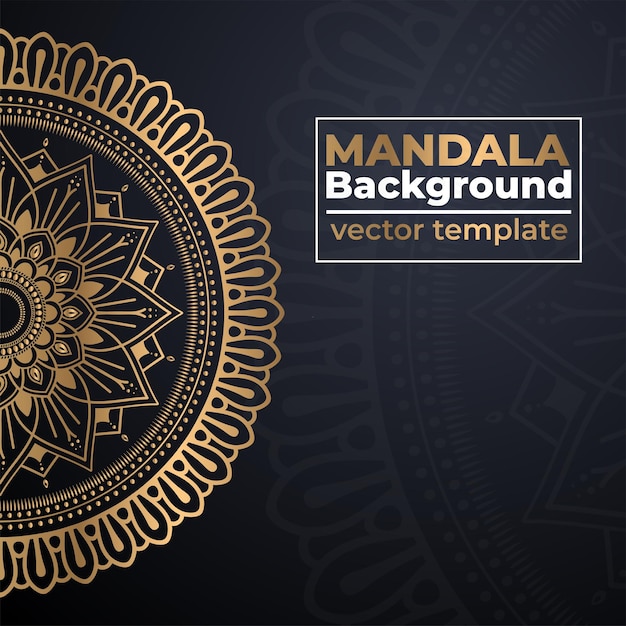 Elegant and golden mandala background for wedding invitation