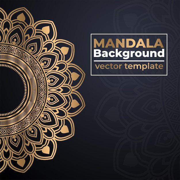 Elegant and golden mandala background for wedding invitation