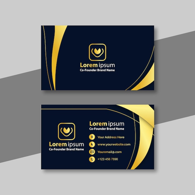 Elegant golden modern business card template