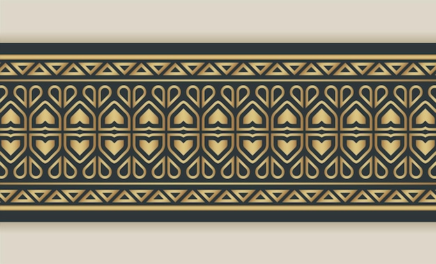 Elegant golden ornamental border template