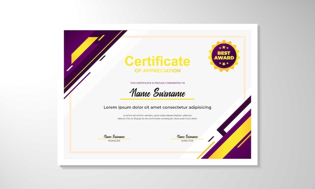 elegant gradient certificate design template