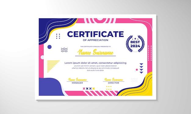 elegant gradient certificate design template