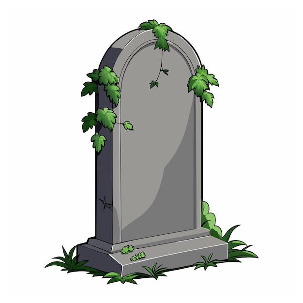 Elegant Gravestone Tombstone Vector Art for Memorial Design