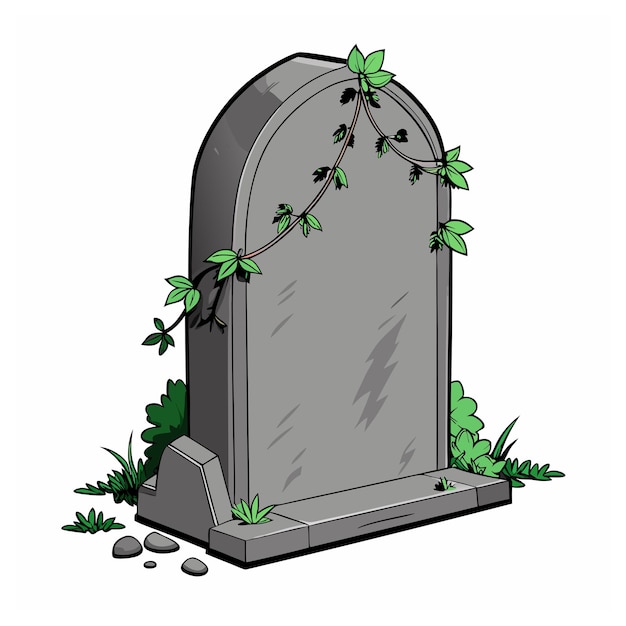 Elegant Gravestone Tombstone Vector Art for Memorial Design