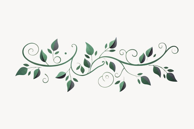 Vector elegant green leafy vine design