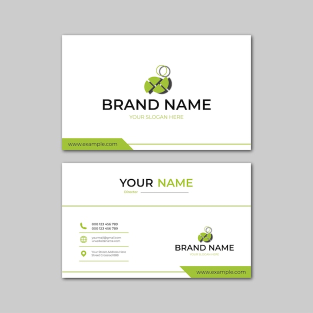 elegant green and white modern business card design