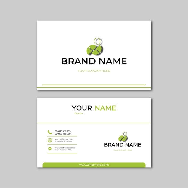 elegant green and white modern business card design