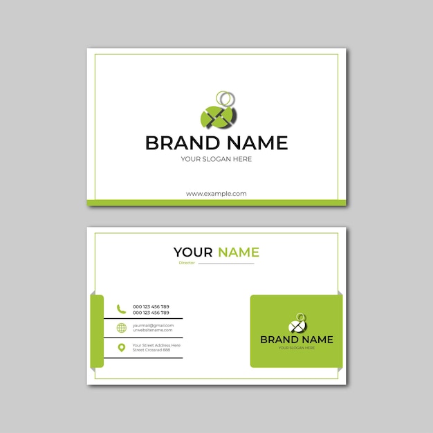 elegant green and white modern business card design