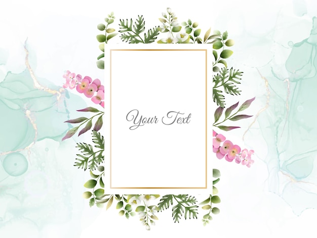 Elegant and greenery leaves frame with shape