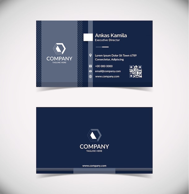 Elegant Grey Geometric Business Card Template