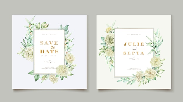 elegant hand drawing wedding invitation floral design