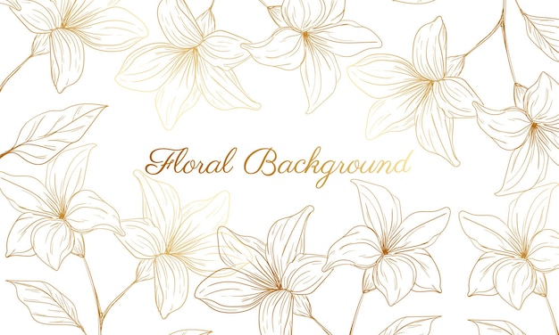 elegant hand drawn golden floral element background