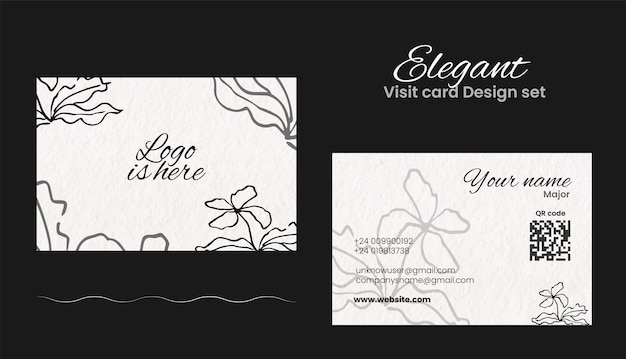 Vector elegant hand drawn name card design template