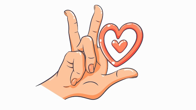 Vector elegant hand ok sign with love vector illustration