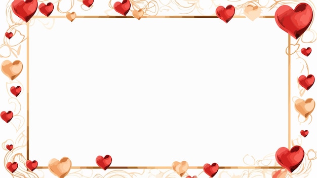 Vector elegant handdrawn valentines day frame illustration