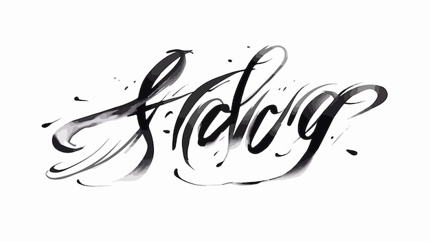 Vector elegant handwritten black brush script letters vector