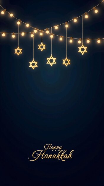 Vector elegant hanukkah with lights and stars of david