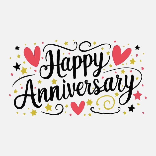 Elegant Happy Anniversary Illustration Design