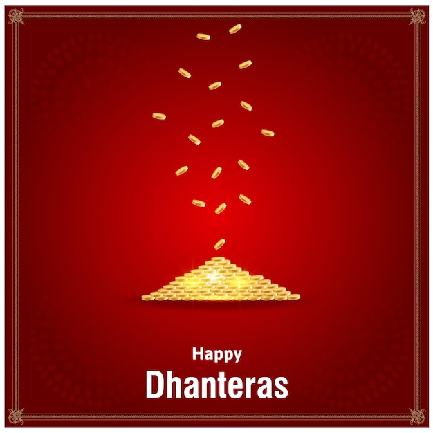 Elegant happy dhanteras beautiful festival vector design