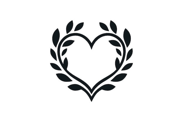 Elegant Heart Logo Silhouette for Romantic Design