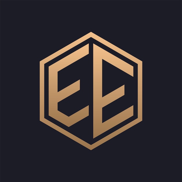 Elegant Hexagon Letter EE Logo Design Initial Luxurious EE Logo Template