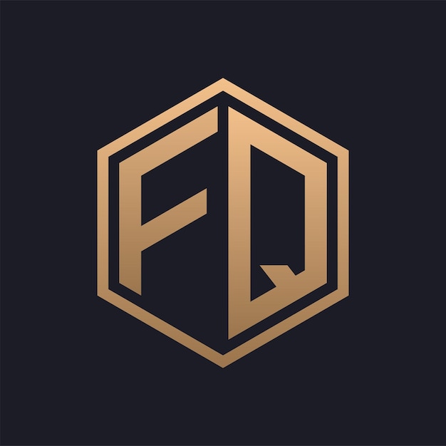 Elegant Hexagon Letter FQ Logo Design Initial Luxurious FQ Logo Template