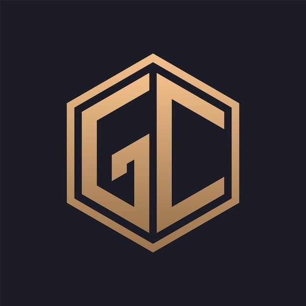 Elegant Hexagon Letter GC Logo Design Initial Luxurious GC Logo Template