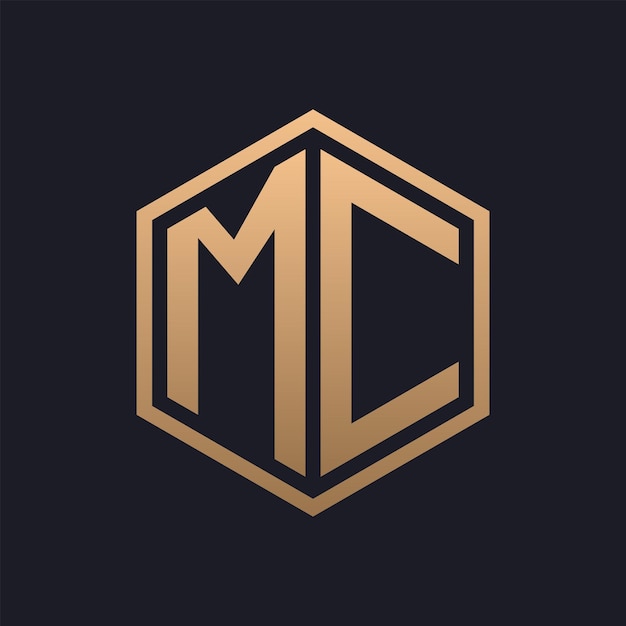 Elegant Hexagon Letter MC Logo Design Initial Luxurious MC Logo Template