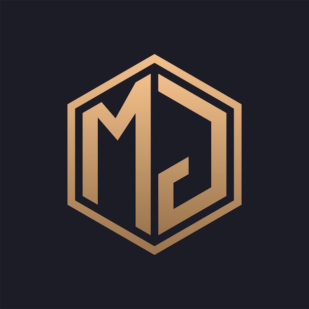 Elegant Hexagon Letter MJ Logo Design Initial Luxurious MJ Logo Template