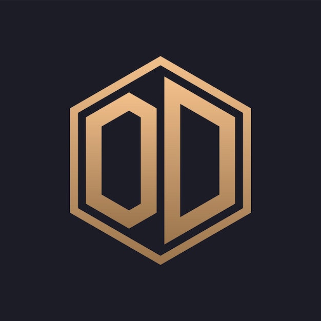 Elegant Hexagon Letter OD Logo Design Initial Luxurious OD Logo Template