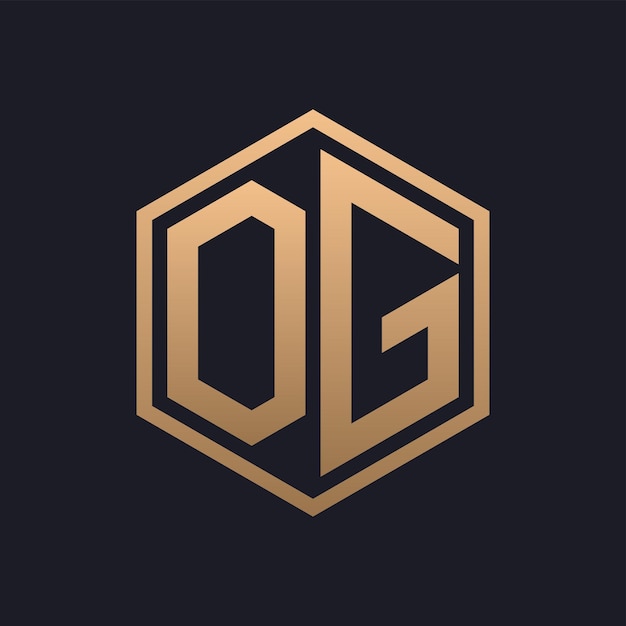 Elegant Hexagon Letter OG Logo Design Initial Luxurious OG Logo Template