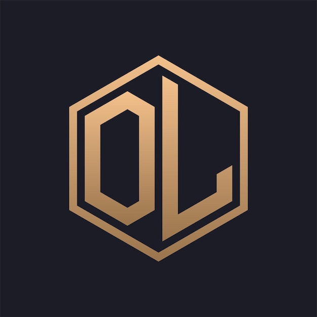 Elegant Hexagon Letter OL Logo Design Initial Luxurious OL Logo Template