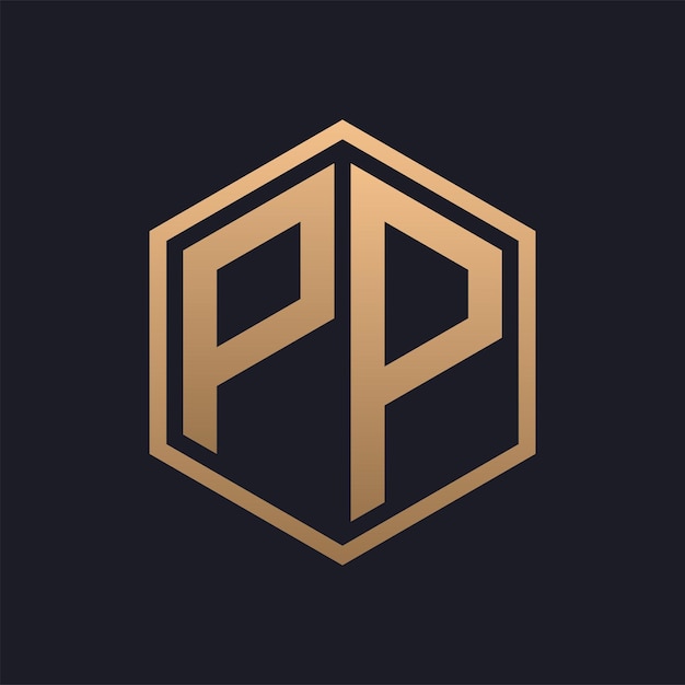 Elegant Hexagon Letter PP Logo Design Initial Luxurious PP Logo Template