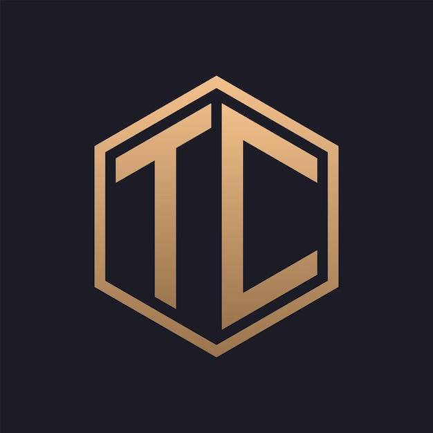 Elegant Hexagon Letter TC Logo Design Initial Luxurious TC Logo Template