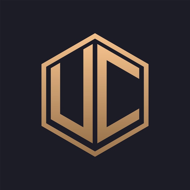 Elegant Hexagon Letter UC Logo Design Initial Luxurious UC Logo Template