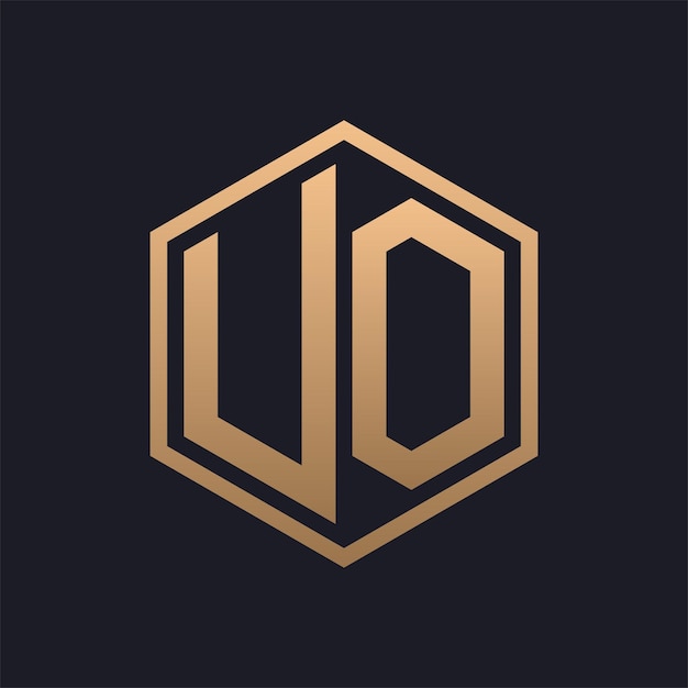 Elegant Hexagon Letter UO Logo Design Initial Luxurious UO Logo Template