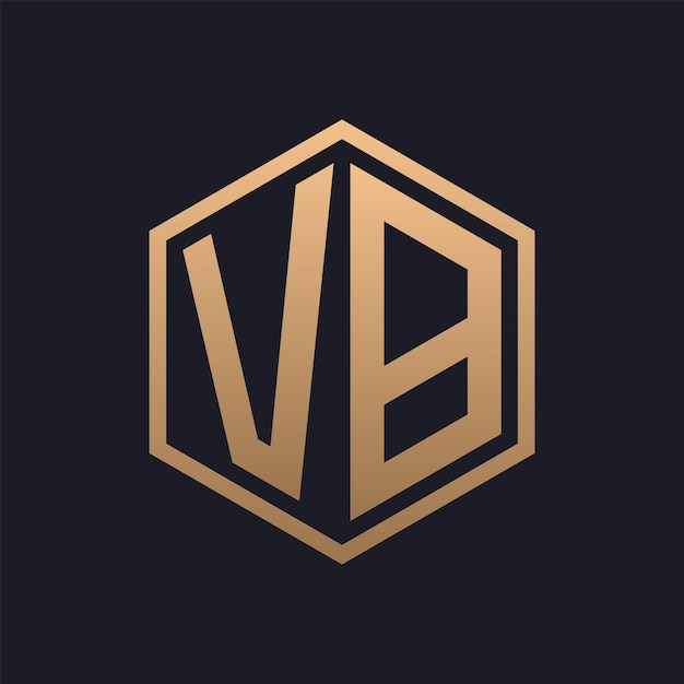 Elegant Hexagon Letter VB Logo Design Initial Luxurious VB Logo Template