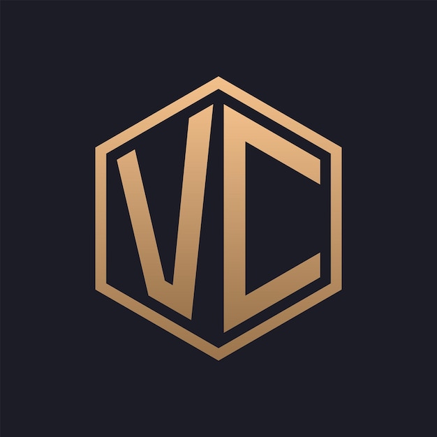 Elegant Hexagon Letter VC Logo Design Initial Luxurious VC Logo Template