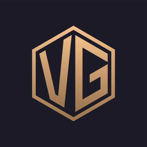 Elegant Hexagon Letter VG Logo Design Initial Luxurious VG Logo Template