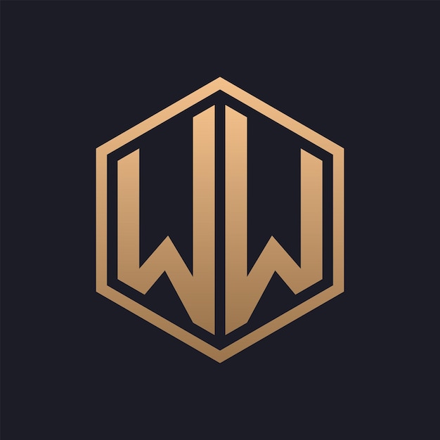 Elegant Hexagon Letter WW Logo Design Initial Luxurious WW Logo Template