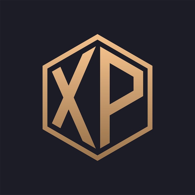 Elegant Hexagon Letter XP Logo Design Initial Luxurious XP Logo Template